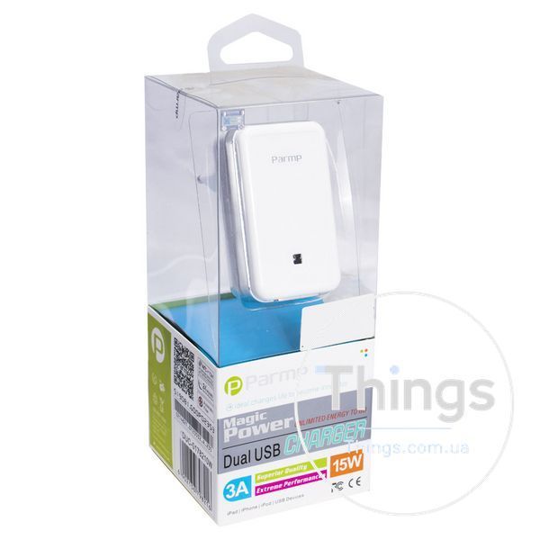 Home Charger 3.0A 2U Micro Cable (1m) Parmp (DUC-0178210W) White К2-000068450 фото