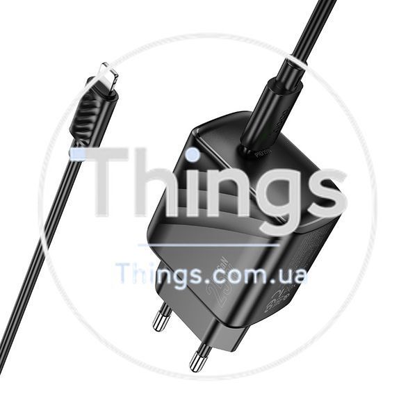 Мережевий Зарядний Пристрій Hoco CS24A 1USB-C PD/QC 25W+Type-C to Lightning Од1-00045261 фото