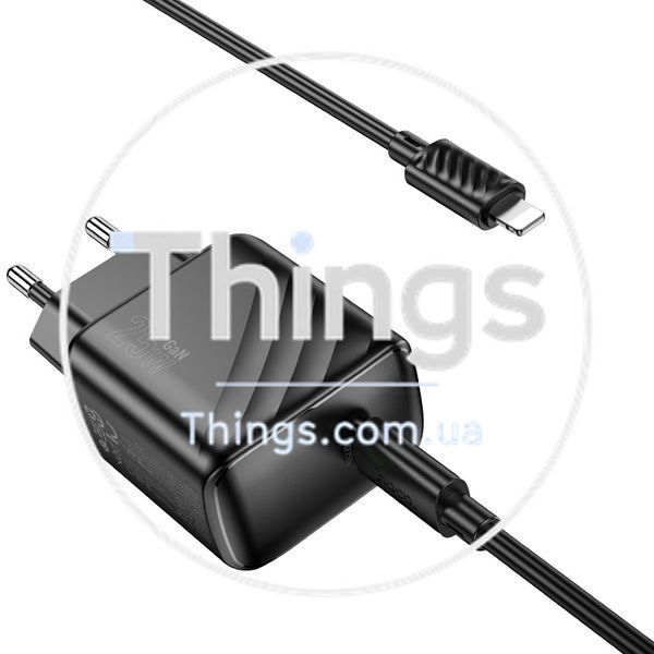 Мережевий Зарядний Пристрій Hoco CS24A 1USB-C PD/QC 25W+Type-C to Lightning Од1-00045261 фото