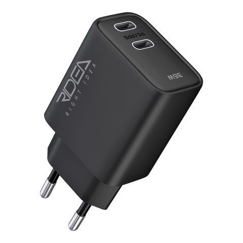 Мережевий Зарядний Пристрій Ridea RW-36120 Turbo Pro 2USB-C QC/PD 36W Од1-00046171 фото