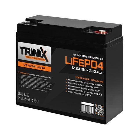 Акумуляторна батарея літій-залізо-фосфатна 12.8В 18А*год Trinix LFP 12V18Ah LiFePO4 K3-44-00004 фото