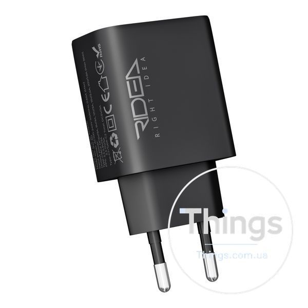 Мережевий Зарядний Пристрій Ridea RW-36120 Turbo Pro 2USB-C QC/PD 36W Од1-00046171 фото