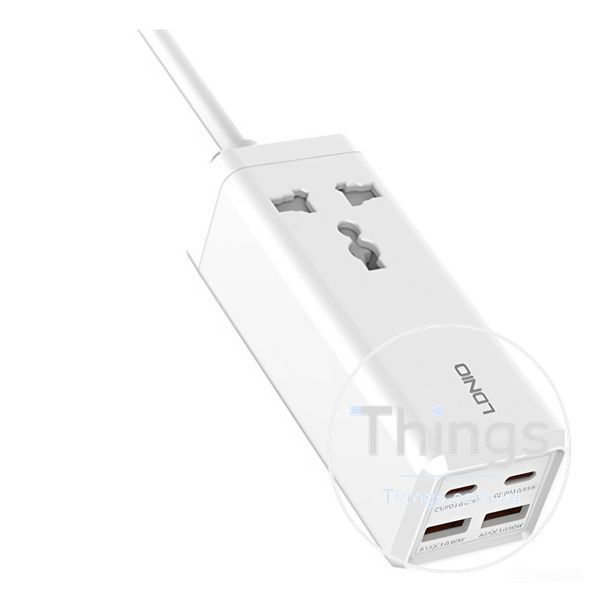 Мережевий Зарядний Пристрій LDNIO SC1418 Power Strip PD/QC 65W Од1-00038201 фото