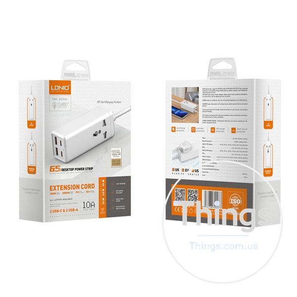 Мережевий Зарядний Пристрій LDNIO SC1418 Power Strip PD/QC 65W Од1-00038201 фото