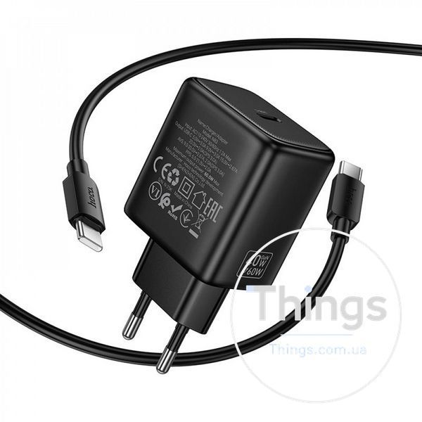 Home Charger | 40W | PD | C to C Cable (1m) &mdash; Hoco N83 &mdash; Black K2-000083525 фото