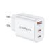 Мережевий зарядний пристрій Choetech PD3046 PD30W GAN USB-A+2xUSB-C White K3-43-00170 фото 1