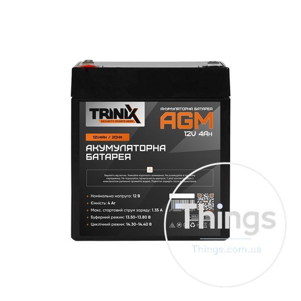 Trinix 12V4Ah/20Hr AGM Акумуляторна батарея 12В 4Аг свинцево-кислотна K3-44-00040 фото