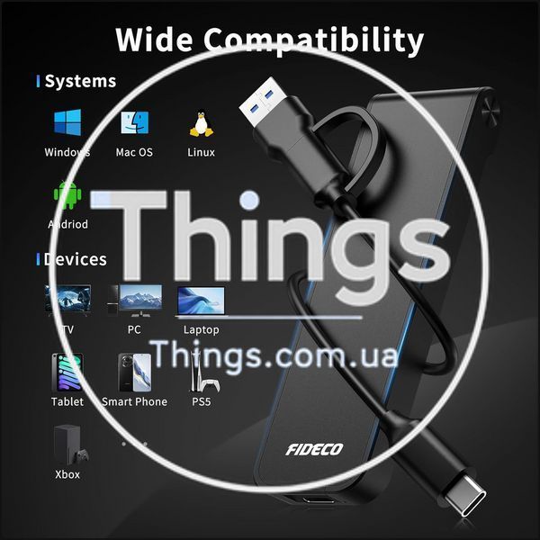 Корпус для m2 FIDECO nvme sd usb 32 gen 2 10gbps usb c sandwich стиль безинструментальная установка m, m-b key черный K1-000729 фото
