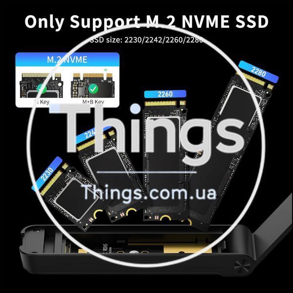 Корпус для m2 FIDECO nvme sd usb 32 gen 2 10gbps usb c sandwich стиль безинструментальная установка m, m-b key черный K1-000729 фото