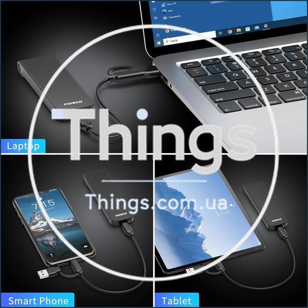 Корпус для m2 FIDECO nvme sd usb 32 gen 2 10gbps usb c sandwich стиль безинструментальная установка m, m-b key черный K1-000729 фото