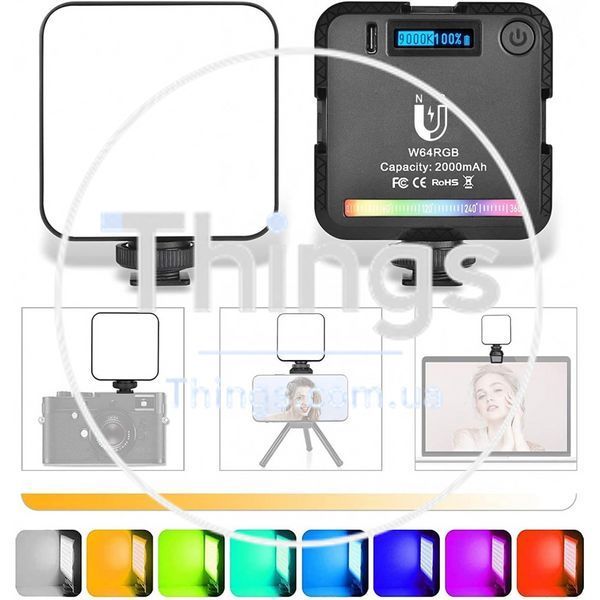 Лампа видеосвет LED W-S6 RGB 6W LED 45pcs color 2500-9000K CRI95+ Battery 2000mAh К2-000079415 фото