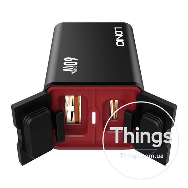 Авто-Мото Інвертор LDNIO C108 1USB/1USB-C 60W+Type-C to Type-C Од1-00046927 фото