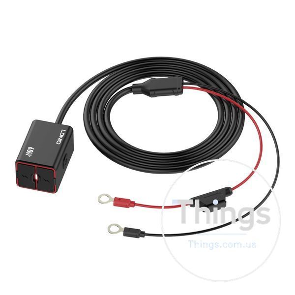 Авто-Мото Інвертор LDNIO C108 1USB/1USB-C 60W+Type-C to Type-C Од1-00046927 фото