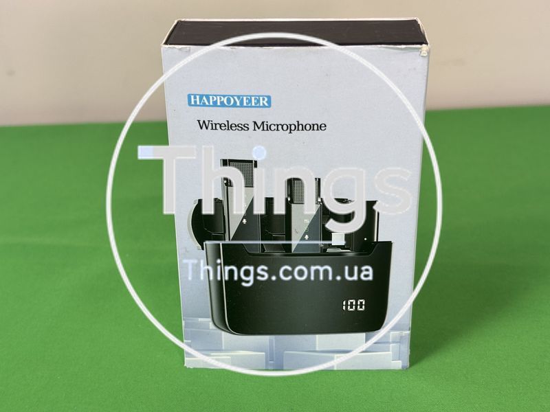 Двойной беспроводной микрофон петличный Happoyeer Wireless Lavalier Microphone Dual Type-C, Lightning, шумоподавление black K1-000467 фото