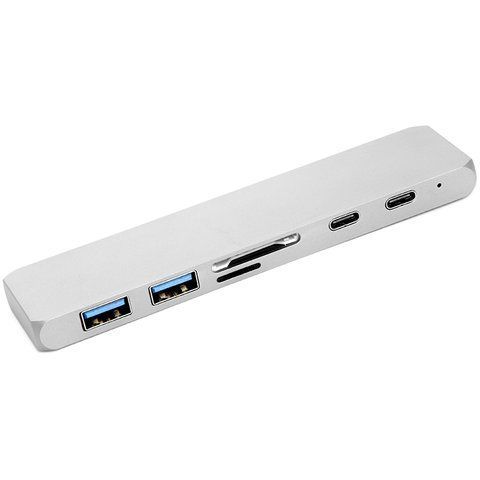 USB-хаб PowerPlant Type-C - HDMI 4K, USB 3.0, USB Type-C, SD, microSD CA911684 фото