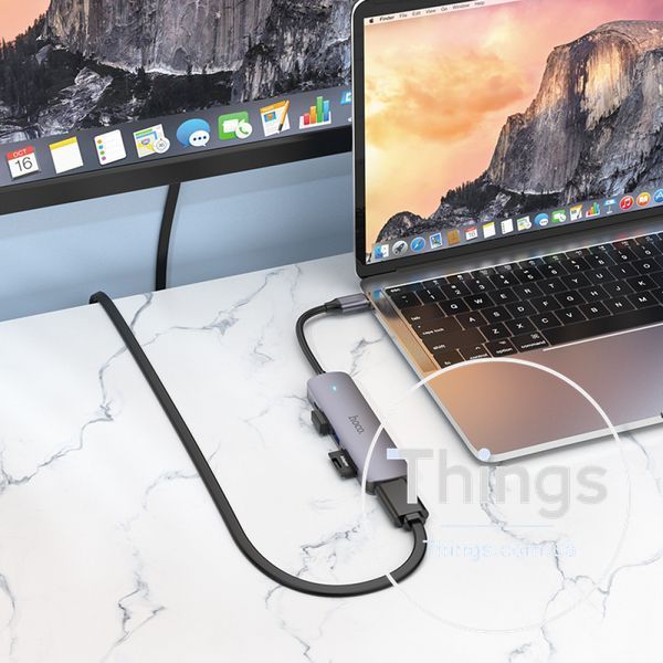 HUB USB C To HDTV ; PD ; 3USB &mdash; Hoco HB28 К2-000081091 фото