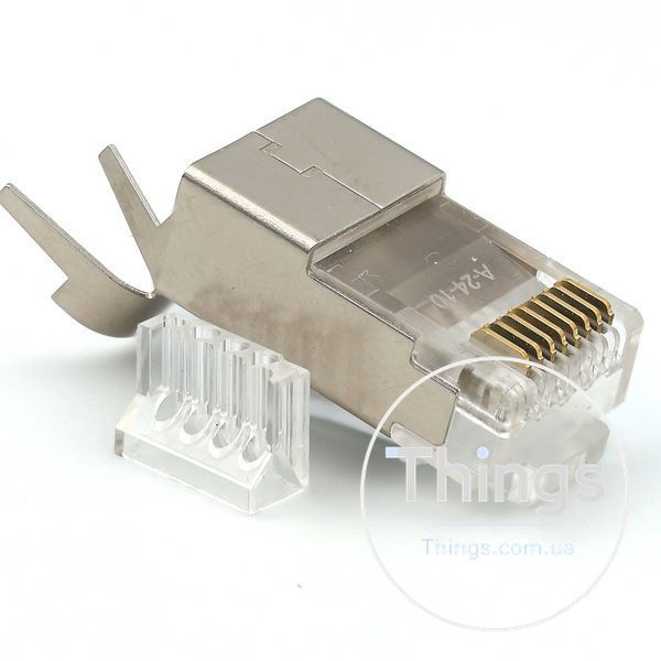 Конектор RJ45 STP кат. 6A/8, 50&mu;, 1.45мм, зі вставкою CM-9938 фото