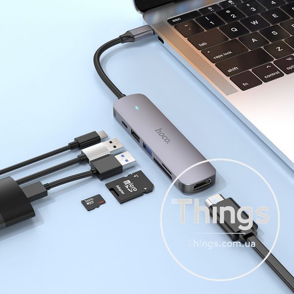 HUB USB C To HDTV ; PD ; 3USB &mdash; Hoco HB28 К2-000081091 фото