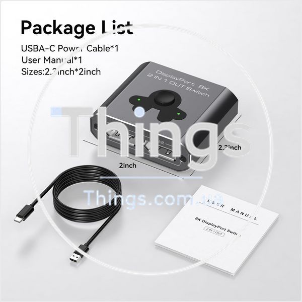 Переключатель DisplayPort XPTSFDU DP1.4 2IN1 Switcher 2&rarr;1, 8K@60Hz, 4K@144Hz, 32.4Gbps, USB питания K1-000822 фото