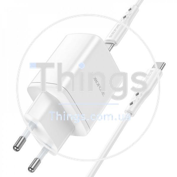 Home Charger 35W 2 PD3.0 C to Lightning Cable (1m) Borofone BN9 &mdash; White К2-000073473 фото