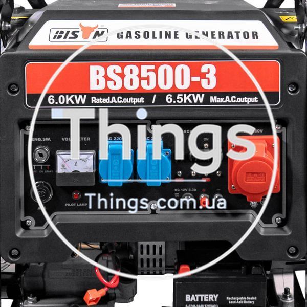 Генератор бензиновий трифазний 6 кВт Bison BS8500-3 K3-41-00408 фото