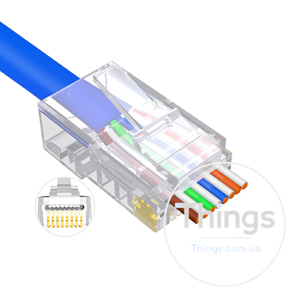 Конектор UTP RJ45 кат. 6 з наскрізними отворами CM-9934 фото