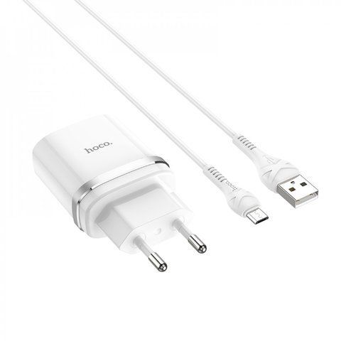 Home Charger | 18W | QC3.0 | Micro Cable (1m) &mdash; Hoco C12Q &mdash; White К2-000068613 фото
