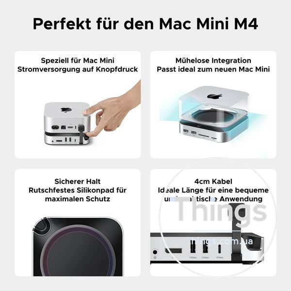 Док-станція UGREEN CM841 (65488) для MacMiniM4 з 2xUSB-C to DP1.4 4K240Hz 4xUSB-A 3.2 10Gbps USB-C 3.2 10Gbps SD TF M.2 Nvme10Gbps K1-000518 фото