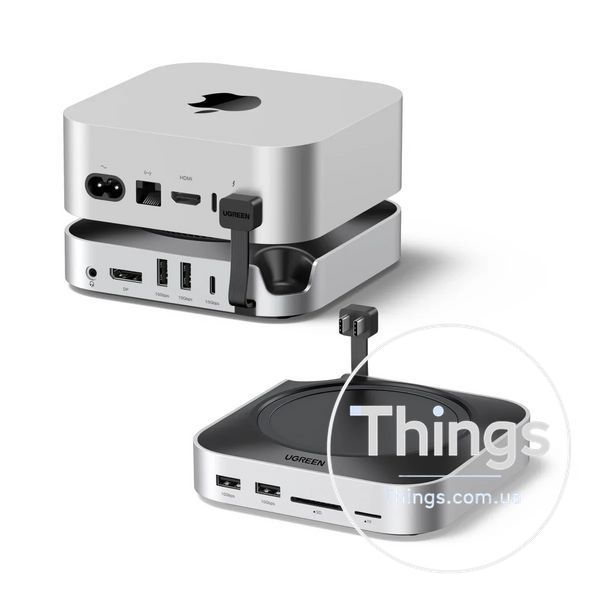 Док-станція UGREEN CM841 (65488) для MacMiniM4 з 2xUSB-C to DP1.4 4K240Hz 4xUSB-A 3.2 10Gbps USB-C 3.2 10Gbps SD TF M.2 Nvme10Gbps K1-000518 фото