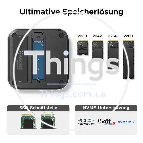 Док-станция UGREEN CM841 (65488) для MacMiniM4 с 2xUSB-C to DP1.4 4K240Hz 4xUSB-A 3.2 10Gbps USB-C 3.2 10Gbps SD TF M.2 Nvme10Gbps K1-000518 фото