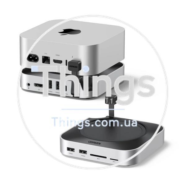 Док-станция UGREEN CM841 (65488) для MacMiniM4 с 2xUSB-C to DP1.4 4K240Hz 4xUSB-A 3.2 10Gbps USB-C 3.2 10Gbps SD TF M.2 Nvme10Gbps K1-000518 фото