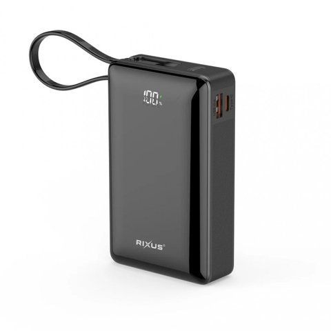 Power Bank 20000 mAh | 22.5W &mdash;Rixus RXPB02B With USB-C Cable Built-in K2-000083660 фото