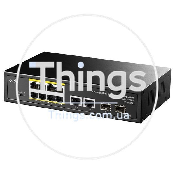 PoE-комутатор 12-портовий некерований Cudy GS1010PS2 гігабітний з 8 портами PoE+, 120W K3-73-00541 фото