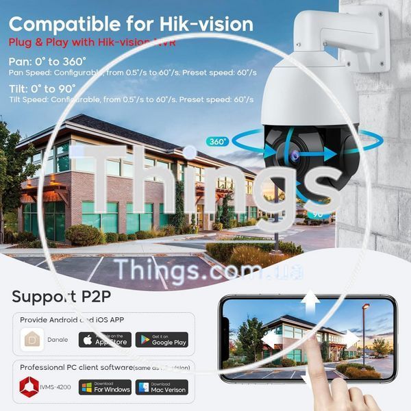 IP Camera 4MP HD-IP POE AI Smart PTZ - Model: PT-IP54F (IP66) К2-000079262 фото