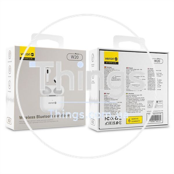 Bluetooth гарнітура TWS AirPods Veron W20 &mdash; White K2-000075794 фото