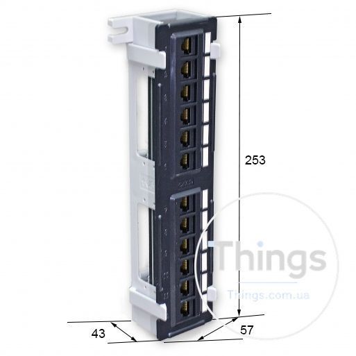 Патч-панель настінна 12xRJ-45 UTP, кат. 6, dual type CM-1372 фото