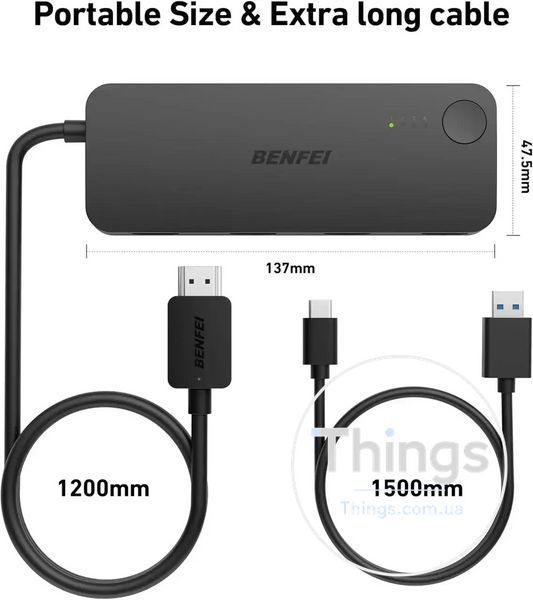 HDMI перемикач BENFEI з 4 входами 1 виходом підтримка 4K60 Гц 2K144 Гц HDCP 2.3 адаптивний еквалайзер K1-000648 фото
