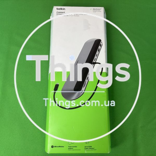 Хаб док-станция Концентратор Belkin Multimedia Pro Dock (INC014BTSGY) USB-C 11в1 мультимедийный адаптер K1-000516 фото