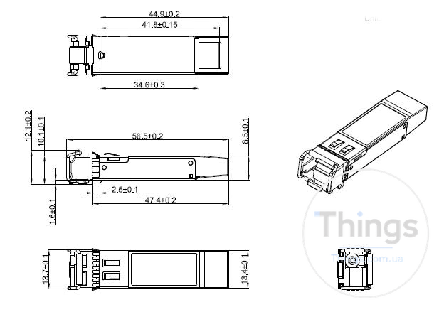 Модуль SFP+ 10G BASE-BX 1SM WDM LC 20km TX1330/RX1270nm DOM CM-10705 фото