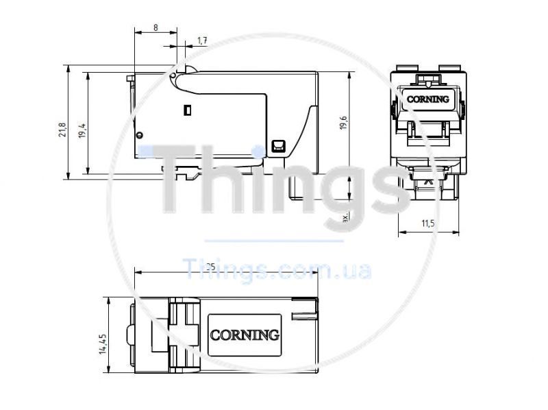 Модуль экранированный xs500 Keystone, кат. 6a, Corning CM-626 фото