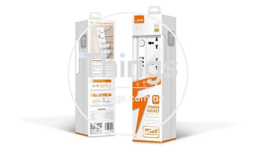 Мережевий Подовжувач LDNIO SC5415 5 universal ports /1 PD/1 QC/2 auto ID 2m Од1-00036956 фото