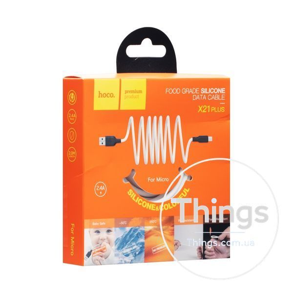 Кабель USB Hoco X21 Plus Silicone Micro Од1-00026122 фото