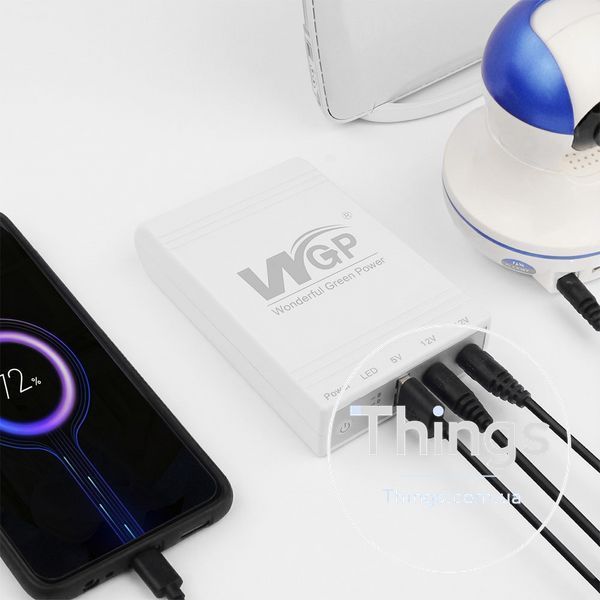 Джерело безперебійного живлення Mini UPS WGP UPS103C 16000mAh 5V/12V/12V, Li-ion 4*4Ah, для роутера та оптичного терміналу K3-42-00248 фото