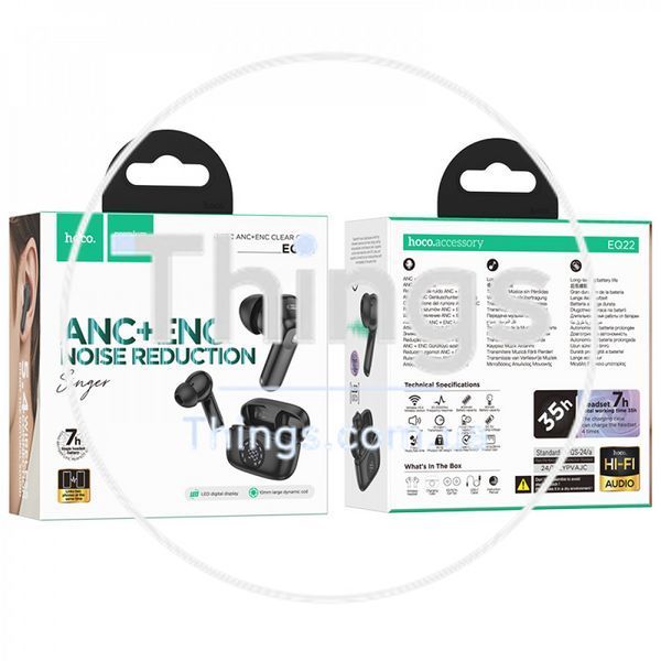 Bluetooth гарнітура TWS Hoco EQ22 &mdash; Midnight Black К2-000080901 фото
