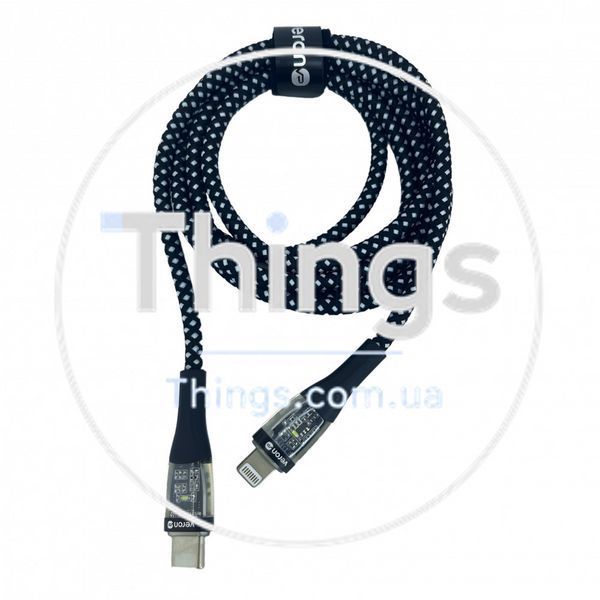 Nylon Cable USB C to Lightning 27W PD (1.2m) &mdash; Veron CL05 LED &mdash; Black К2-000075681 фото