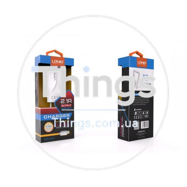 Home Charger 2.1A 2U Lightning Cable (1m) Ldnio A2271 White К2-000035564 фото