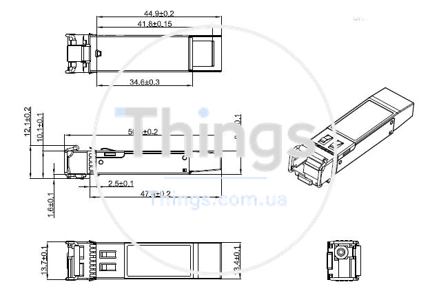Модуль SFP+ 10G BASE-BX 1SM WDM LC 20km TX1270/RX1330nm DOM CM-10704 фото