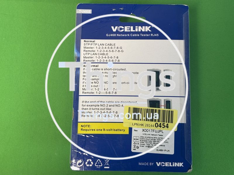 Кабельный тестер VCELINK GJ468 RJ-45 + RJ-11 K1-000279 фото
