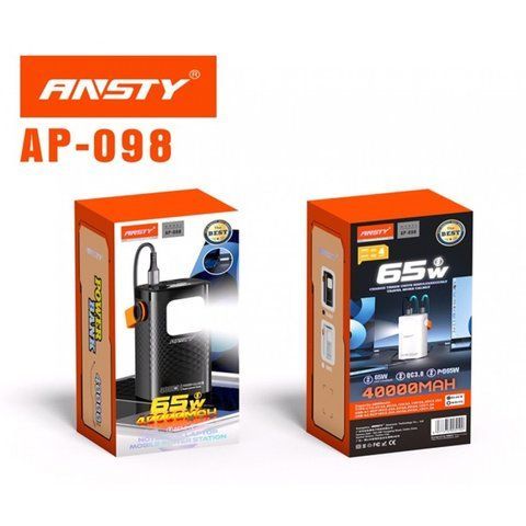 Power Bank 40000 mAh&nbsp;| PD65W+22.5W&nbsp;&mdash; Ansty AP-098 &mdash; Black K2-000083650 фото