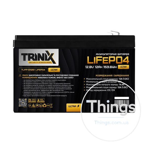 Акумуляторна батарея літій-залізо-фосфатна 12.8В 12А*год Trinix TLFP-1212S1 Ultra LiFePO4 K3-44-00128 фото